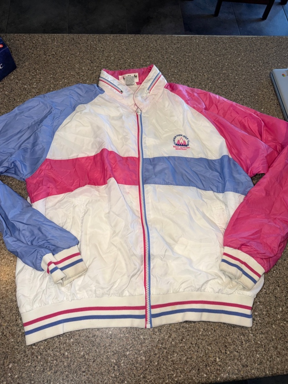 Vintage Retro Colorblock Windbreaker Golf Jacket